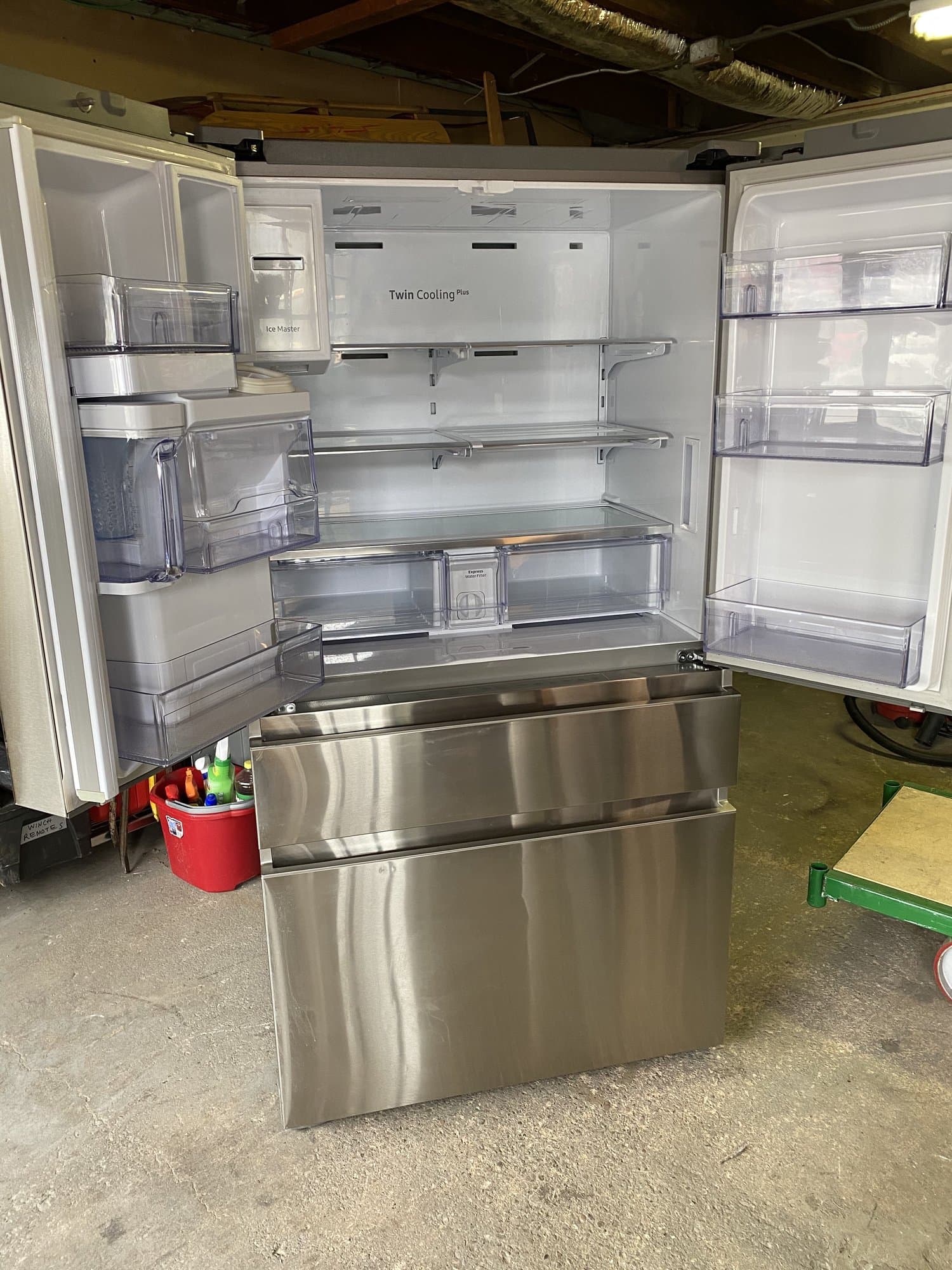 French door refrigerator removed during a junk removal job in Stamford, CT