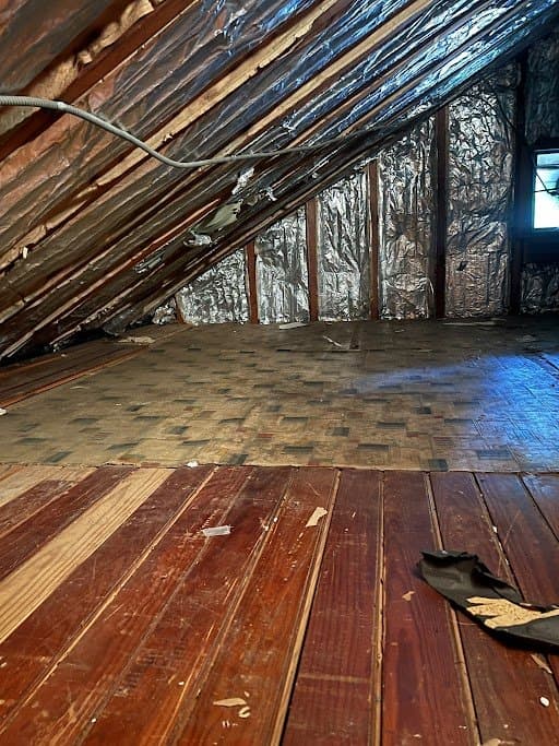 Cleared attic space after a complete cleanout by Grizzly Junk Pros