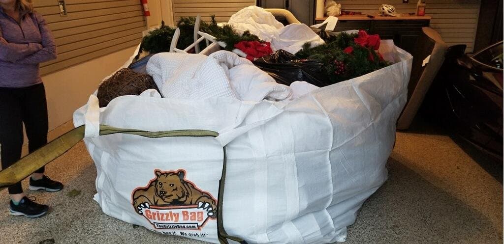 Holiday decorations and seasonal items cleared during a Grizzly Junk Pros cleanout