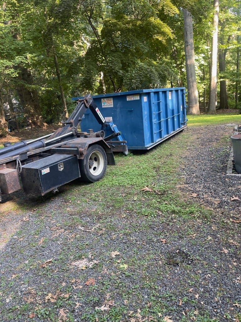 dumpster rental setup by Grizzly Junk Pros