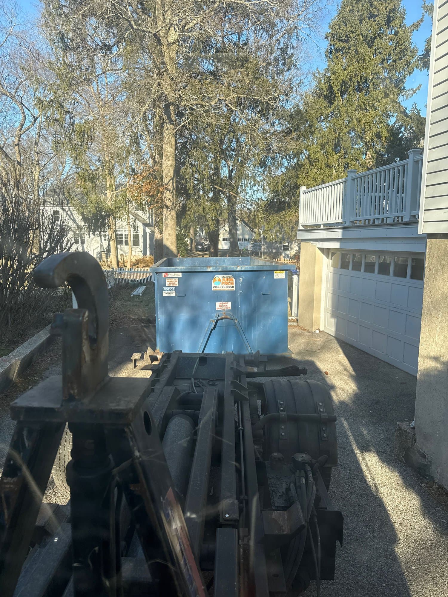 dumpster truck shot by Grizzly Junk Pros