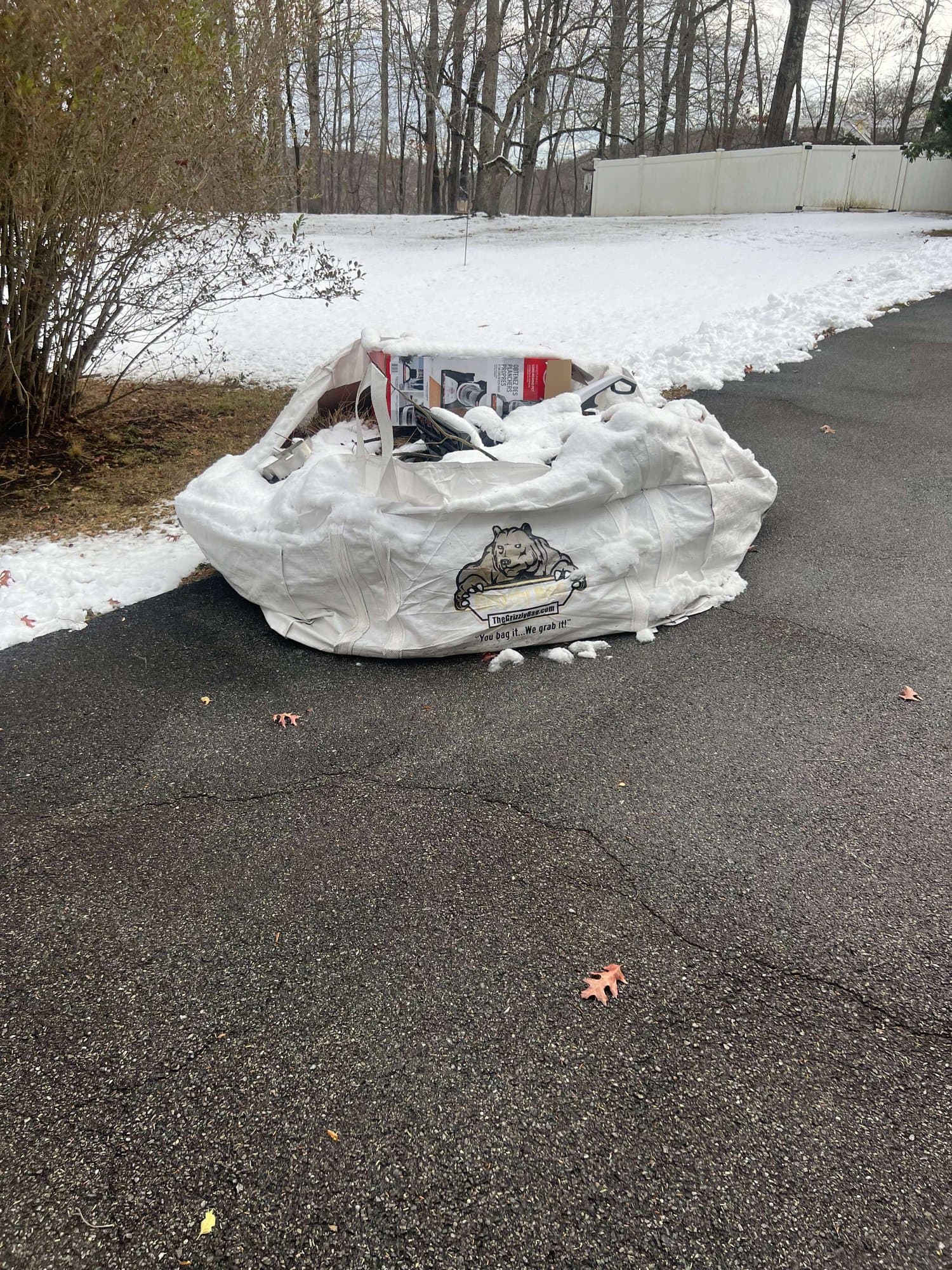dumpster bag junk load by Grizzly Junk Pros