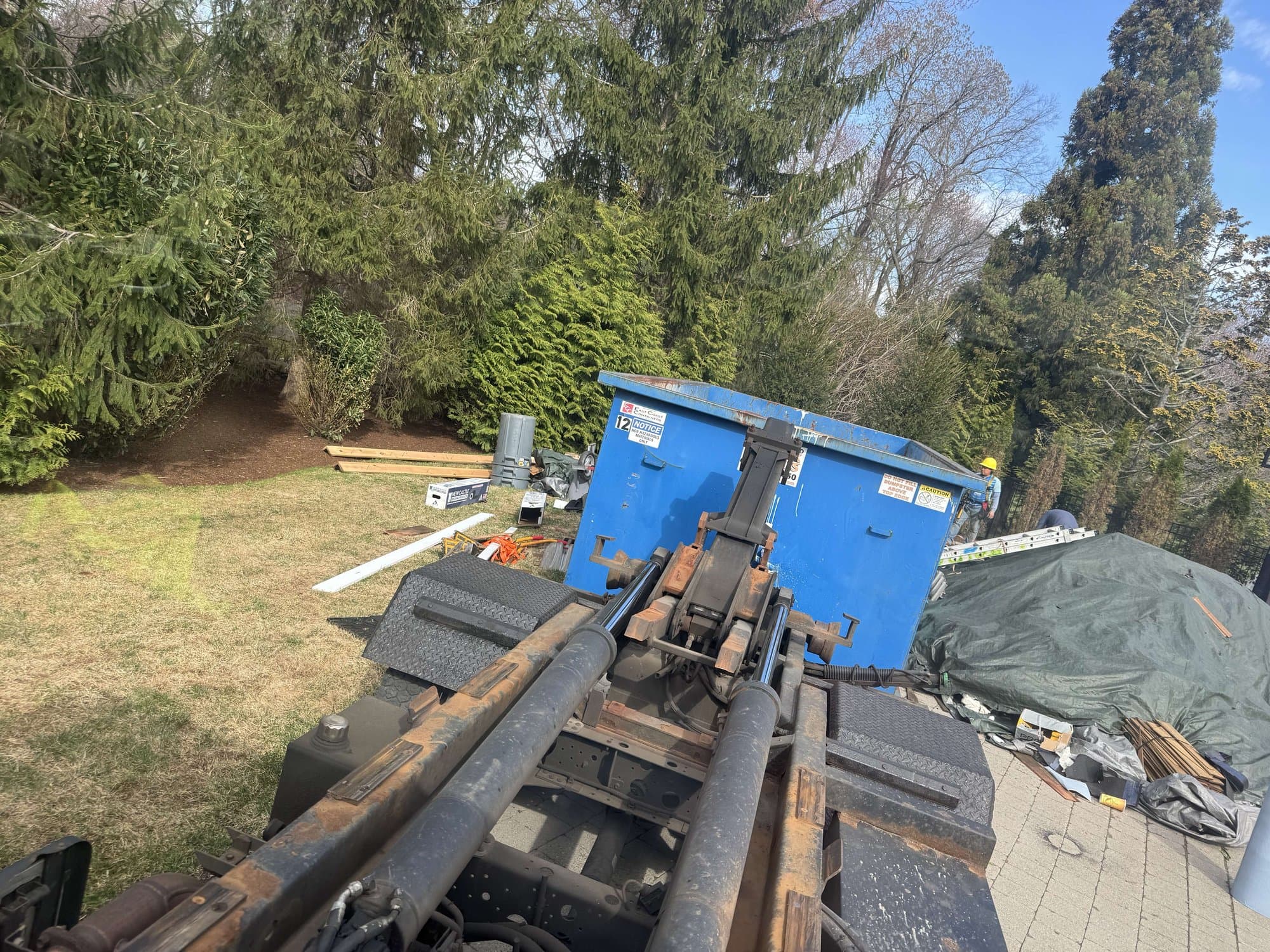 dumpster-delivery-jobsite in Weston, CT by Stamford Junk Pros